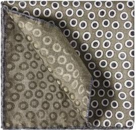 Brunello Cucinelli Spotted pocket square in Military at Nordstrom