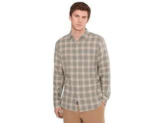 Faherty Palmetto Shirt Mens Clothing Shore Sage Plaid : 2XL, Linen/Viscose