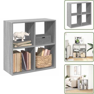vidaXL Scaffale porta oggetti - vidaXL Libreria Divisorio Grigio Sonoma 69,5x29x69,5 cm in Truciolato - Divisorio