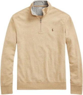 Polo Ralph Lauren Zachte Half-Zip Turtleneck - Heren - Coltruien - Beige - 2XL - Katoen - Truien & Vesten