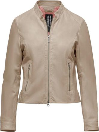 Bomboogie Leren Jas - Dames - Leren en Su&egrave;de Jassen - Grijs - M - Leer - Jassen