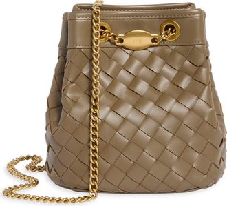 JW PEI Yara Woven Faux Leather Bucket Bag in Taupe at Nordstrom