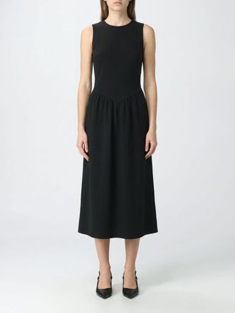 Calvin Klein A-Line Jersey Midi Dress with Off-the-Shoulder Design