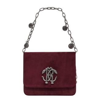 Roberto Cavalli Mirror Snake Monogram Shoulder Bag