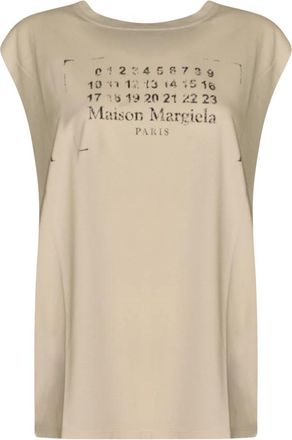 Maison Margiela Sleeveless Top - Dames - Tops zonder mouwen - Beige - S - Katoen - Tops