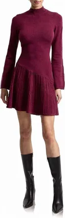 Avec Les Filles Long Sleeve Sweater Dress in Bordeaux at Nordstrom, Size X-Small