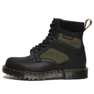 Dr. Martens 1460 Made in England Padded Panel Lace Up Boots Black Olive 27754002