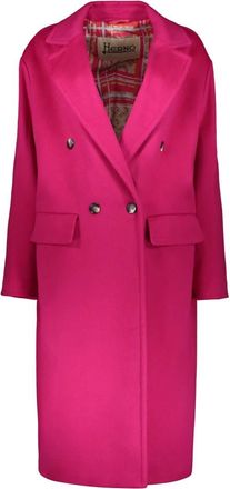 Herno Elegant Jas Met Omkeerbare Kraag - Dames - Mantel - Roze - 2XS - Wol - Jassen