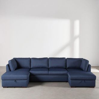 Maisons du monde Sof&aacute; panor&aacute;mico cama de 7 plazas azul noche