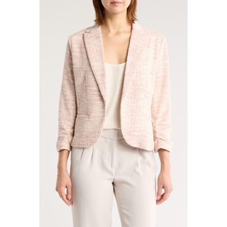 Amanda + Chelsea Ruched Sleeve Boucl&eacute; Blazer in Dstymauv at Nordstrom Rack, Size X-Small