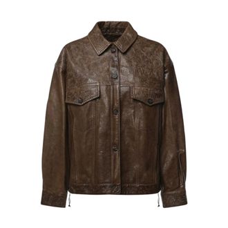 Golden Goose Leather Jackets - Jackets - Mujer - Marr&oacute;n - XS