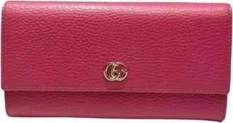 Gucci Pre-owned Vintage Lange Portemonnee (bi-fold) - Dames - Vintage Accessoires - Roze - ONE Size - Leer - Vintage