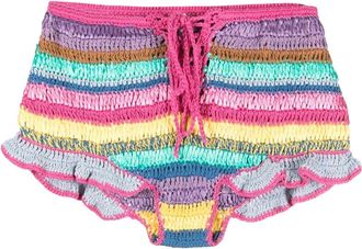 Celia B Corallo knitted mini shorts - women - Fabric - M - Pink