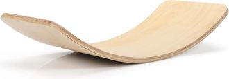 Costway Tabla De Equilibrio De 90 X 30 Cm Plataforma De Equilibrio De Madera Tabla Curvada Para Yoga Para Ni&ntilde;os Y Adultos Carga Hasta 220kg - Costway