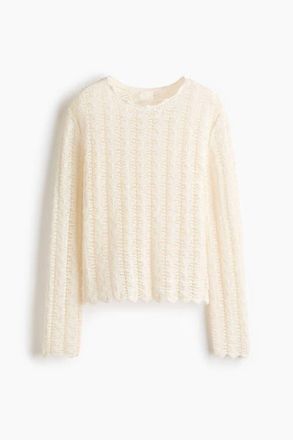 H&M Pointelle-knit Jumper in Cream at Nordstrom, Size Xx-Small