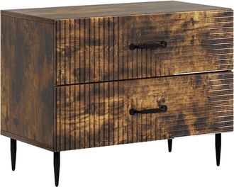 vidaXL Armario De Noche Con Caj&oacute;n Roble Ahumado 62 X 34,5 X 47,5 Cm Vidaxl