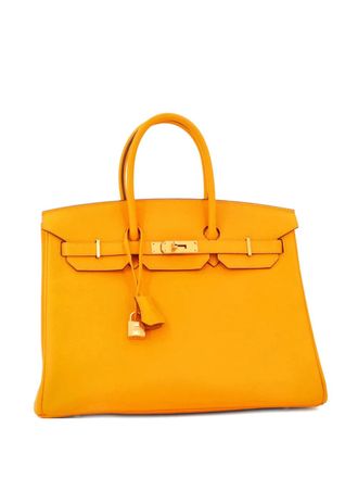 Herm&egrave;s Birkin Handbag Yellow Epsom with Gold Hardware 35 satchel