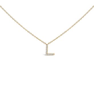 House of Brilliance 10K Gold Diamond Accent A-Z Block Initial Pendant Necklace