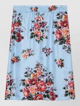 Dolce & Gabbana silk floral-print a-line skirt