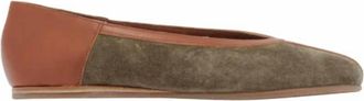 Ancient Greek Sandals Womens Aeropi Suede Ballet Flat In Khaki/t-Moro