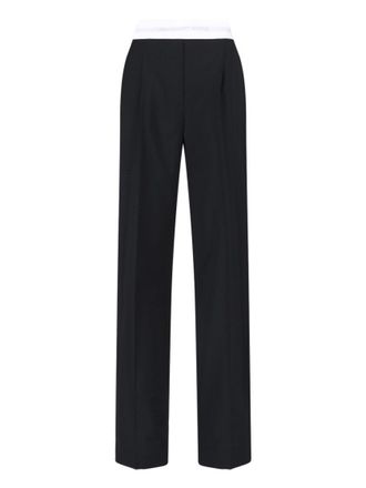 Alexander Wang High-Waisted Black Trousers With Contrast Elastic Waistband