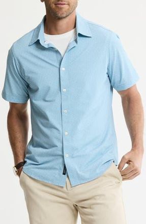 J.A.C.H.S. Performance Tech Button-Up Shirt in Teal Geo at Nordstrom Rack, Size Xx-Large