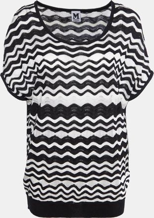 M Missoni Monochrome Patterned Knit Top