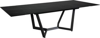 Oresteluchetta Mesa extensible cerámica mármol negro acero gris 76x160-240 cm