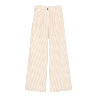 Ermanno Scervino Wide Trousers, female, Beige, Size: 2XS Mandorla Pantalone