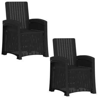 vidaXL Vidaxl Sedia Da Giardino Reclinabile Effetto Rattan 2 Pz