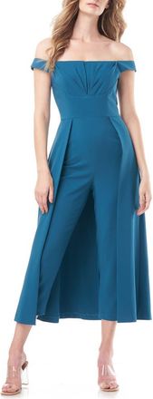 Kay Unger Bridget Midi Romper in Teal at Nordstrom, Size 6