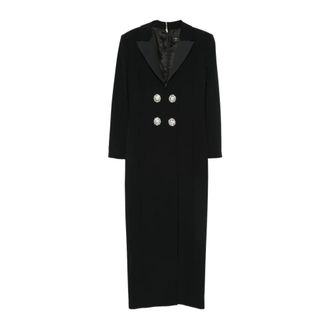 Simona Corsellini Dames, Mantels, Zwart, Maat: M Leer