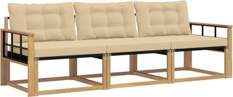 vidaXL Conjunto De Sof&aacute;s De Exterior 3 Uds. Y Beige Vidaxl
