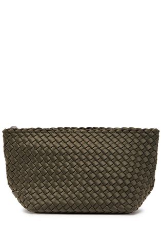Naghedi Portofino Medium Woven Nylon Wash bag - Olive - One Size