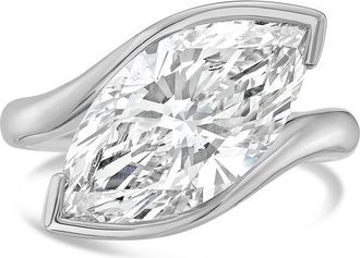 Diana M. Jewels 14KT WHITE GOLD LAB GROWN MARQUISE DIAMOND FASHION RING WEIGHING 5.00 CTS TW