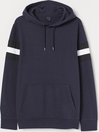 H&M Hoodie mit Kontraststreifen - Blue