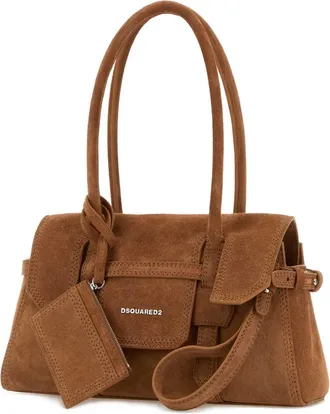 Dsquared2 Womens Shoulder Bag Tan Suede