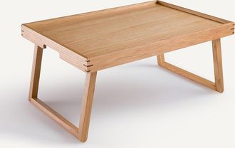 AM.PM Opvouwbaar dienblad op poten, in natuurlijk massief eiken, HIBASHI