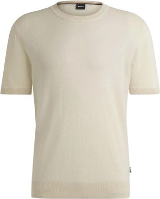 HUGO BOSS Tops, Heren, Beige, M, Stijlvolle Heren T-shirt