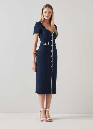 L.k. Bennett Womens Angie Dresses,Navy - Size 14 UK