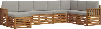 vidaXL Conjunto De Sof&aacute;s De Exterior 8 Uds. Gris Natural Y Claro Vidaxl