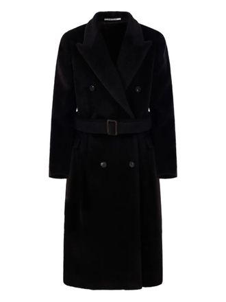 Tagliatore belted double-breasted coat - women - Wool - 44 - Black