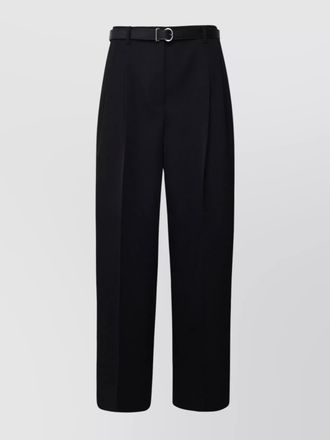 Jil Sander wool high-rise relaxed-fit wide-leg pleated trousers