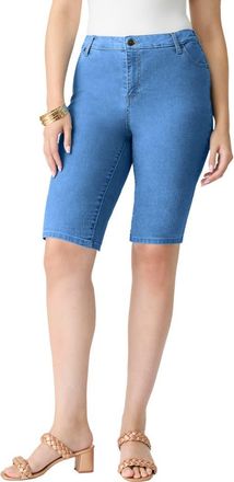 Roaman's Plus Size 24/7 Stretch Bermuda Short in Light Stonewash at Nordstrom, Size 30