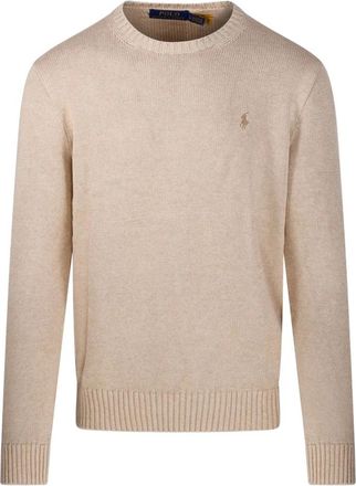 Polo Ralph Lauren Trui met ronde hals - Heren - Ronde hals truien - Beige - L - Katoen - Truien & Vesten