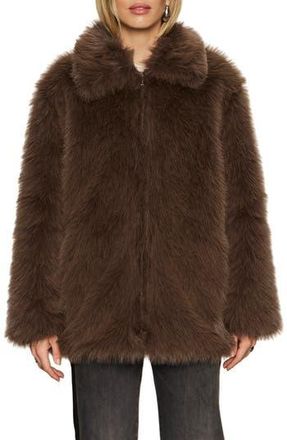 Sanctuary Carmen Faux Fur Coat in Morel at Nordstrom Rack, Size Medium