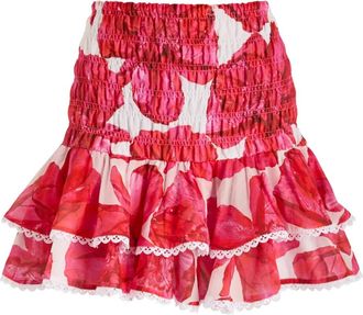 Charo Ruiz Ibiza Minigonna Pinel Blossom a fiori - Rosso