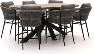 Bellagio la vita attrattiva Bellagio Mineo/ROUGH-Y Ellips 240cm high dining tuinset 7-delig