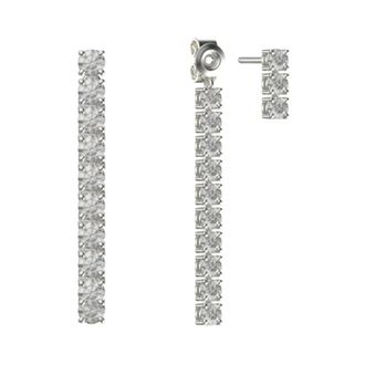 John Richmond Lineaire Oorbellen met Hanger - Dames - Oorbellen - Grijs - ONE Size - Accessoires
