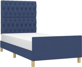 vidaXL Estructura De Cama Sin Colch&oacute;n Tela Azul 100x200 Cm Vidaxl